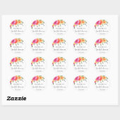 Elegant Waterverf Bright Flowers Vrijgezellenfeest Ronde Sticker (Vel)