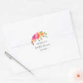 Elegant Waterverf Bright Flowers Vrijgezellenfeest Ronde Sticker (Envelop)