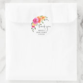 Elegant Waterverf Bright Flowers Vrijgezellenfeest Ronde Sticker (Tas)