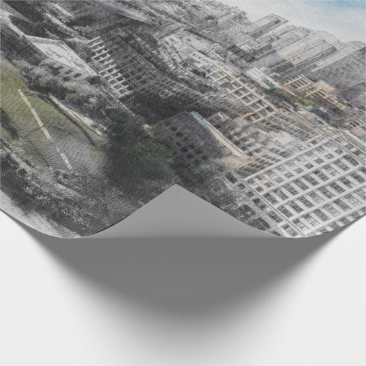 Elegant Waterverf Brooklyn Bridge inpakpapier (Hoek)