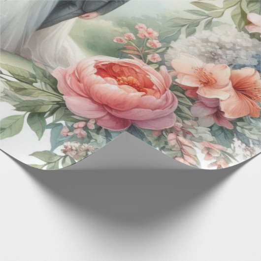 Elegant Waterverf bruiloft inpakpapier (Hoek)