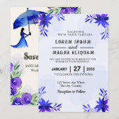 Elegant waterverf bruiloft kaart (Voorkant / Achterkant)