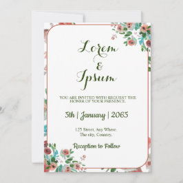 Elegant waterverf bruiloft kaart