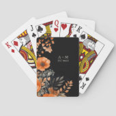 Elegant  Waterverf Bruiloft Monogram Pokerkaarten (Achterkant)