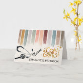 Elegant Waterverf Brush Stroke Nurse Afstuderen Kaart (Gele Bloem)