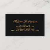 Elegant Waterverf Burgundy Black Gold Visitekaartje (Achterkant)