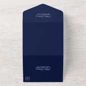 Elegant Waterverf Burgundy Blue Floral Wedding All In One Uitnodiging (Buitenkant)