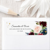 Elegant Waterverf Burgundy Blush & Gold Drops Etiket (Insitu)