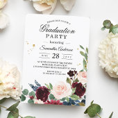 Elegant Waterverf Burgundy Blush & Gold Drops Kaart