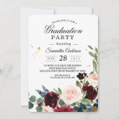 Elegant Waterverf Burgundy Blush & Gold Drops Kaart (Voorkant)