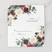 Elegant Waterverf Burgundy Blush & Gold Drops Plaatskaartje (Buitenkant ongevouwen)