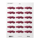 Elegant Waterverf Burgundy en Gold Wedding Etiket (Full Sheet)