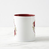 Elegant Waterverf Burgundy Floral mam Mok (Midden)