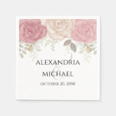 Elegant Waterverf Burgundy Floral Weddenschap Eenv Servet (Voorkant)