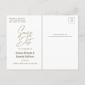 Elegant Waterverf Burgundy & Gold Save the Date Aankondigingskaart (Achterkant)