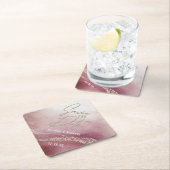 Elegant Waterverf Burgundy & Gold Save the Date Kartonnen Onderzetters (Insitu)