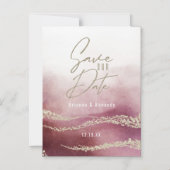 Elegant Waterverf Burgundy & Gold Save the Date Magnetische Uitnodiging (Voorkant)