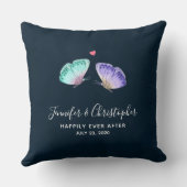 Elegant Waterverf Butterfly Duo Wedding Kussen (Achterkant)