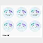 Elegant Waterverf Butterfly Duo Wedding Ronde Sticker (Vel)
