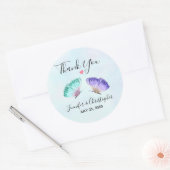 Elegant Waterverf Butterfly Duo Wedding Ronde Sticker (Envelop)