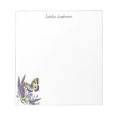 Elegant Waterverf Butterfly Lavender Floral Notitieblok (Voorkant)