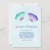 Elegant Waterverf Butterfly Pair Wedding Kaart (Voorkant)