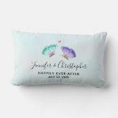 Elegant Waterverf Butterfly Pair Wedding Kussen (Achterkant)