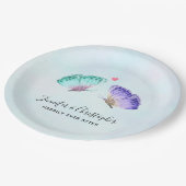 Elegant Waterverf Butterfly Pair Wedding Papieren Bordje (Gekanteld)