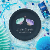 Elegant Waterverf Butterfly Pair Wedding Papieren Bordje (Feest)