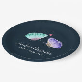 Elegant Waterverf Butterfly Pair Wedding Papieren Bordje (Gekanteld)