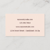 Elegant waterverf cake patisserie cupcake dessert visitekaartje (Achterkant)
