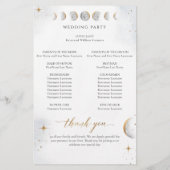 Elegant Waterverf Celestial Wedding Programme (Achterkant)