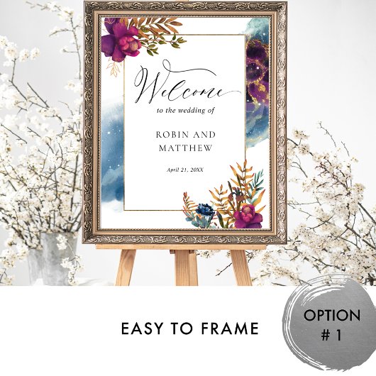 Elegant Waterverf Celestial welkomstbord Poster