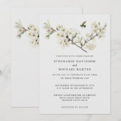 Elegant Waterverf Cherry Blossom Bee Greenery Kaart (Voorkant / Achterkant)