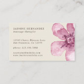 Elegant Waterverf Cherry Blossom Pink Floral Visitekaartje (Achterkant)