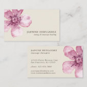 Elegant Waterverf Cherry Blossom Pink Floral Visitekaartje (Voorkant / Achterkant)