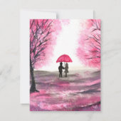 Elegant Waterverf Cherry Blossom Sakura Wedding RSVP Kaartje (Achterkant)