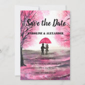 Elegant Waterverf Cherry blossom Sakura Wedding Save The Date (Voorkant)