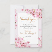 Elegant Waterverf Cherry Blossom Spring Wedding Bedankkaart (Voorkant)