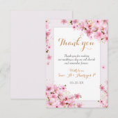 Elegant Waterverf Cherry Blossom Spring Wedding Bedankkaart (Voorkant / Achterkant)