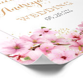 Elegant Waterverf Cherry Blossom Spring Wedding Poster (Hoek)