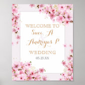 Elegant Waterverf Cherry Blossom Spring Wedding Poster (Voorkant)
