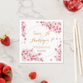 Elegant Waterverf Cherry Blossom Spring Wedding Servet (Insitu)