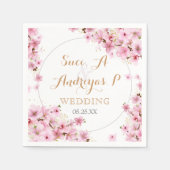 Elegant Waterverf Cherry Blossom Spring Wedding Servet (Voorkant)
