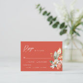 Elegant Waterverf Coral Flowers Wedding RSVP Informatiekaartje (Staand voorkant)
