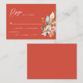 Elegant Waterverf Coral Flowers Wedding RSVP Informatiekaartje (Voorkant / Achterkant)