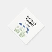 Elegant Waterverf Cornflower Wildflower Weddenscha Servet (Hoek)