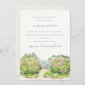 Elegant Waterverf Cottage Garden Vrijgezellenfeest Kaart (Voorkant / Achterkant)