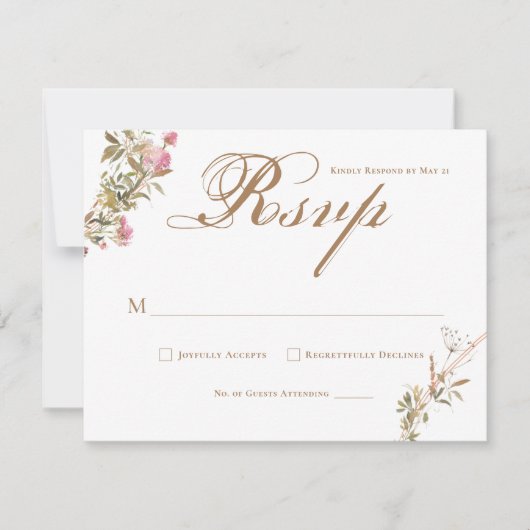 Elegant Waterverf Crest Monogram Respons RSVP (Voorkant)