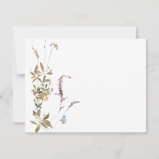 Elegant Waterverf Crest Monogram Respons RSVP (Achterkant)